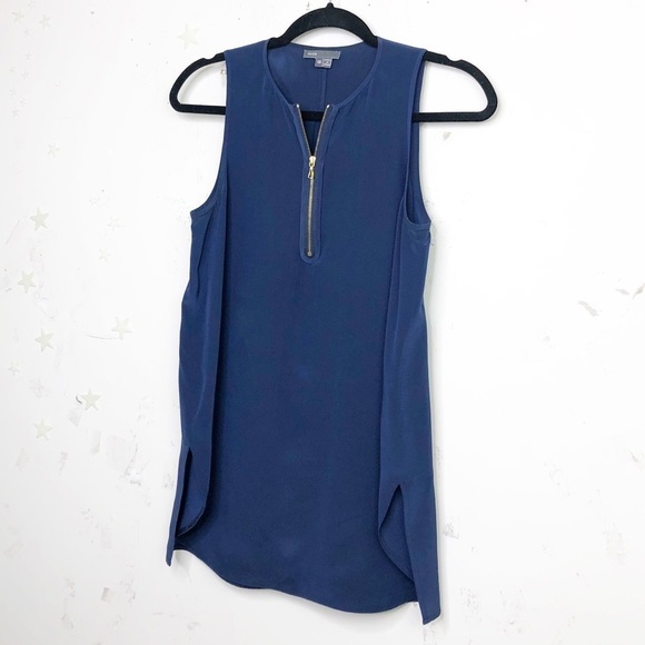 VINCE navy blue silk blouse - Picture 3 of 7